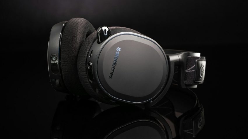 A pair of black headphones